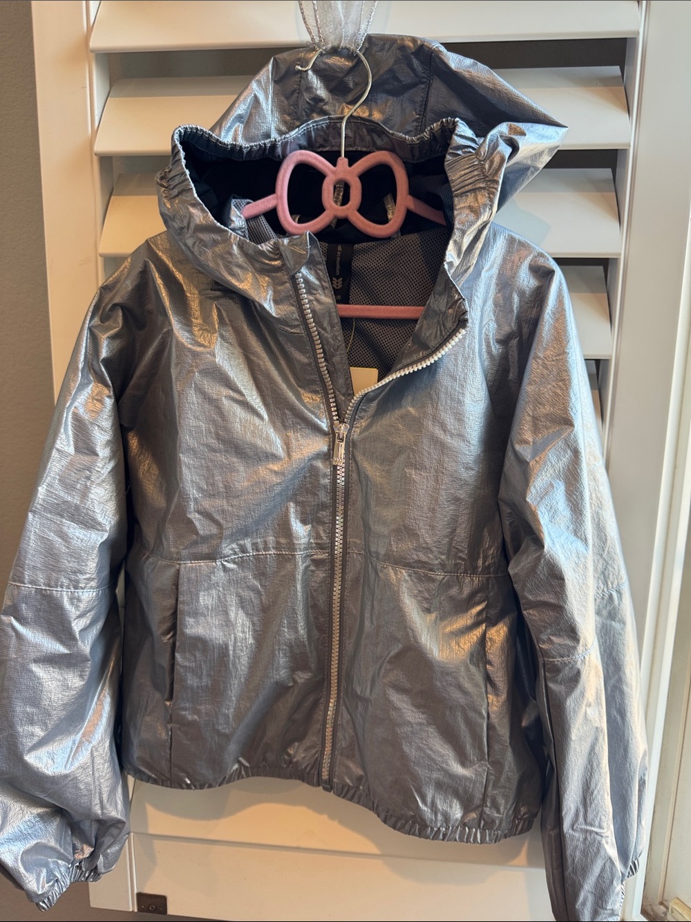 all in motion Girls' Metallic windbreaker Jacket - Silver